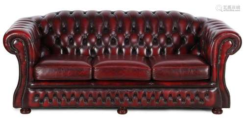 Oxblood chesterfield sofa