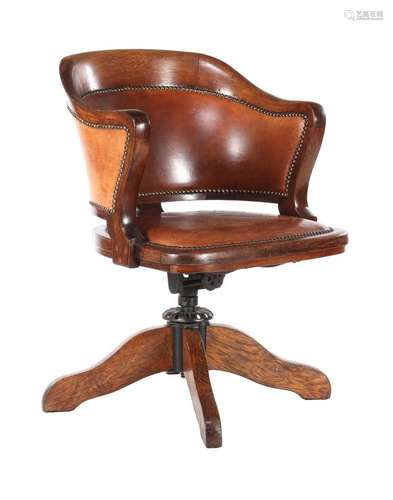 Oak swivel office chair