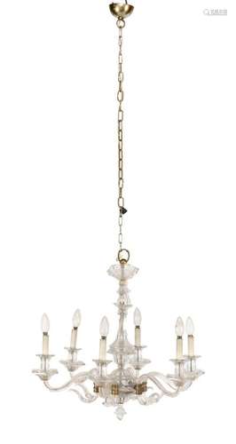 6-light crystal chandelier