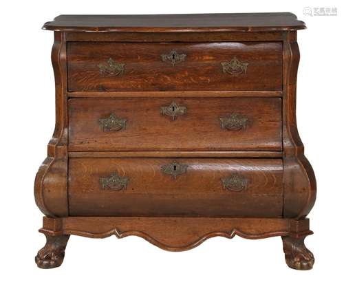 Oak 3-drawer commode