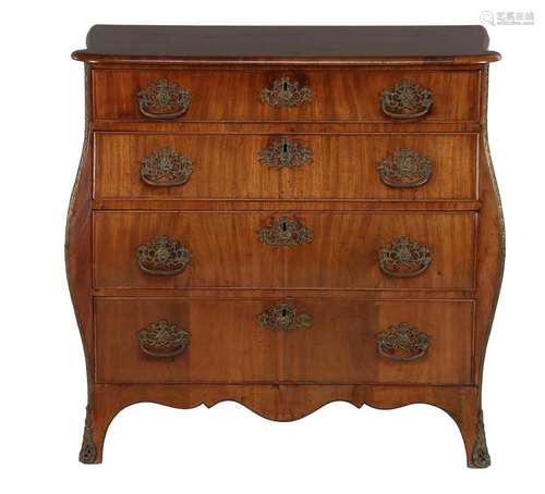 Padauk on oak commode