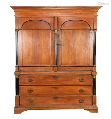 Empire style oak cabinet