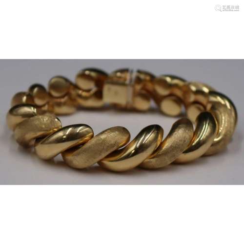 JEWELRY. Chunky Italian 14kt Gold Bracelet.