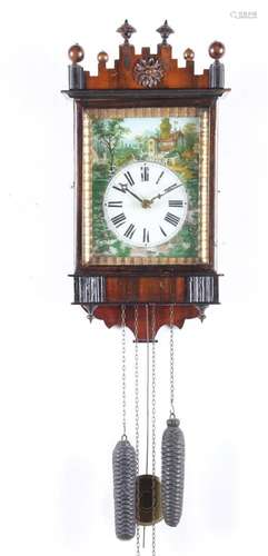 Wooden painting clock