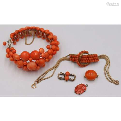 JEWELRY. Antique Coral Jewelry Collection.
