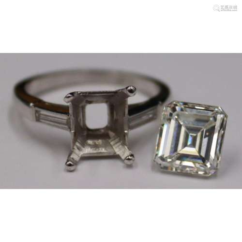 JEWELRY. GIA 3.67ct Emerald Cut Diamond Ring.