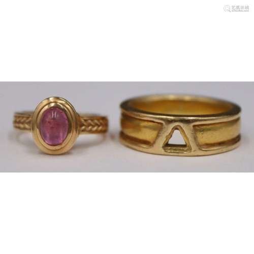 JEWELRY. 18kt Gold Ring, and a 14kt Gold and Gem
