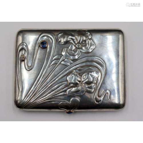 SILVER. Russian Art Nouveau Silver Cigarette Case.