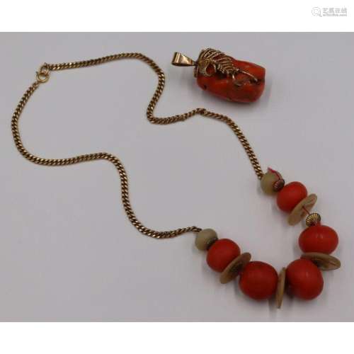 JEWELRY. 14kt Gold and Coral Jewelry Collection.