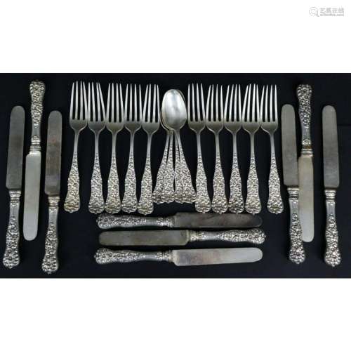STERLING Dominick and Haff Rococo Partial Flatware