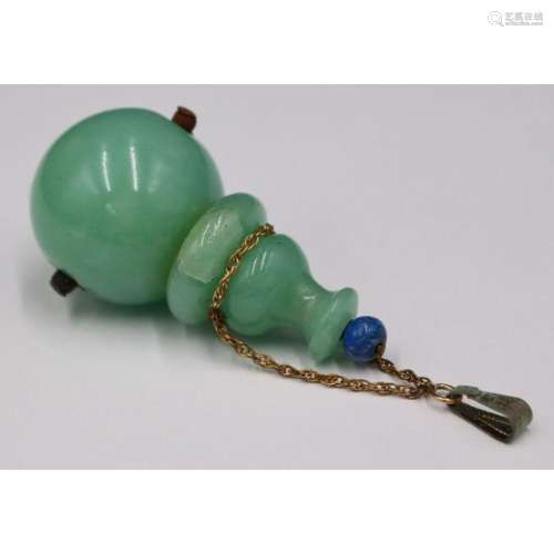 Asian Carved Jade Double Gourd Pendant.