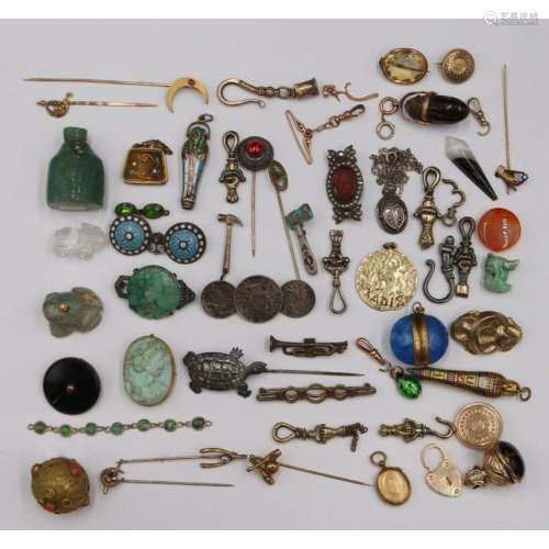 JEWELRY. Assorted Antique Gold and Costume Jewelry