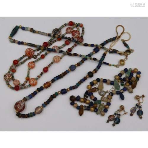 JEWELRY. Egyptian Revival Beaded Jewelry Grouping.