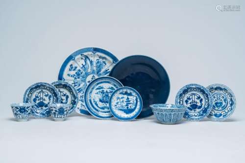 A varied collection of Chinese blue and white porcelain and ...