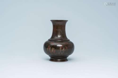 A Chinese copper- and silver-inlaid bronze vase for the Viet...
