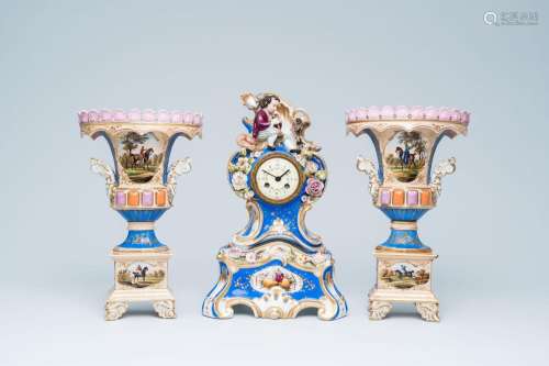 A pair of French polychrome and gilt Paris porcelain vases w...