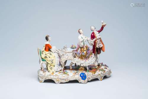 A German group with a piano concerto in polychrome decorated...