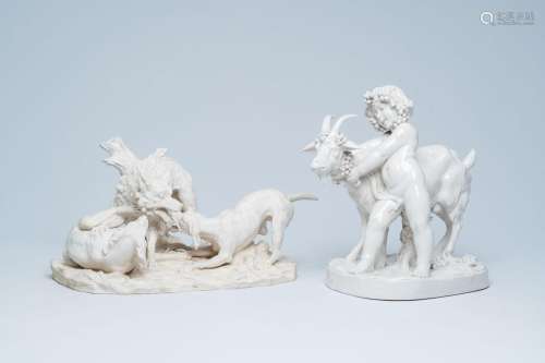 Armand Fagotto (19th/20th C.): A bacchant with a goat, Capod...