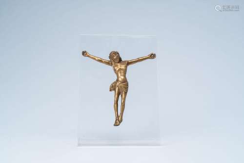 A Flemish bronze Corpus Christi on a modern plexi stand, 16t...