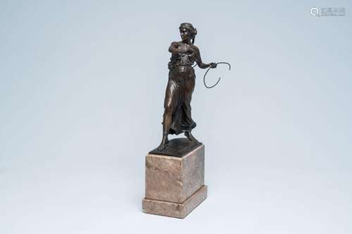 Reinhold Boltzig (1863-1939): Lady after the antique, patina...