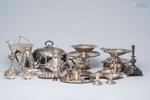 An extensive collection of silver plated tableware, a.o. Lad...