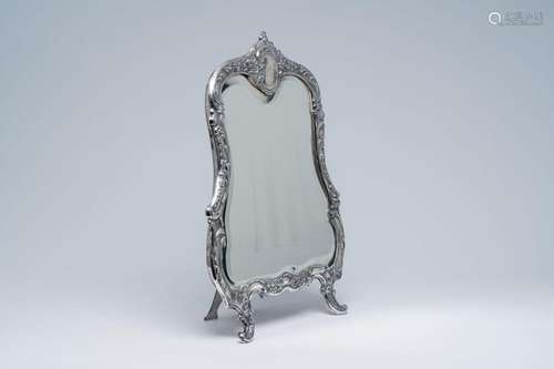 A Belgian silver Louis XV style mirror, 'Psyche Louis XV N° ...