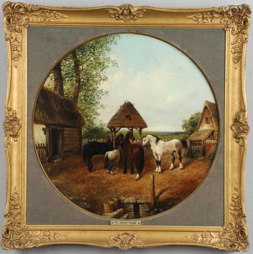 EDWARD ROBERT SMYTHE (1810-1899). His circle. HORSES IN A FA...