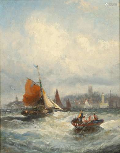 WILLIAM ANSLOW THORNLEY (FL.1858-1898). FISHING BOATS IN CHO...