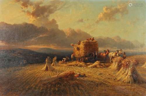 GEORGE COLE (1810-1883). HARVEST TIME, DEVIZES, WILTSHIRE.