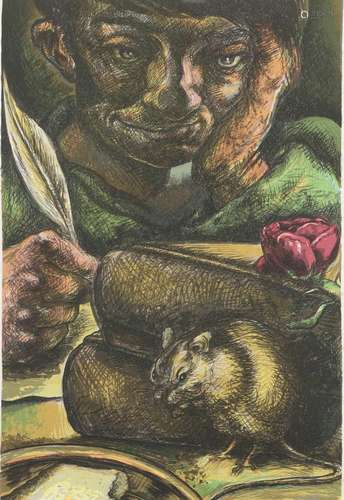 PETER HOWSON, OBE (B.1958). FIELD MOUSE; STAG; MOTH. (d)