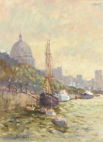 JOHN NEALE (CONTEMPORARY). THE EMBANKMENT AND ST PAULS CATHE...