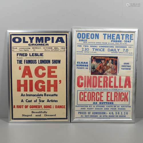 VINTAGE THEATRE POSTERS - ODEON THEATRE & OLYMPIA THEATR...