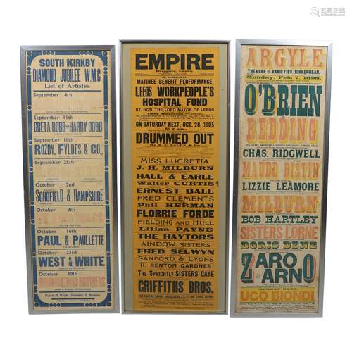 VINTAGE EARLY THEATRE POSTERS - SOUTH KIRKBY, BIRKENHEAD &am...