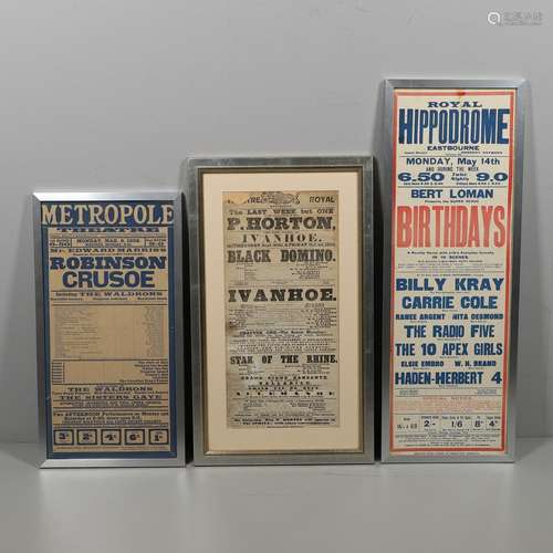 VINTAGE FRAMED THEATRE POSTERS - INCLUDING THEATRE ROYAL MAN...