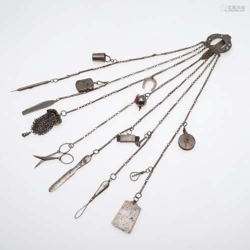 CUT STEEL CHATELAINE - SEWING INTEREST.