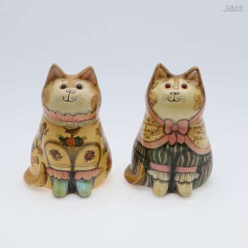 JOAN & DAVID DE BETHEL - RYE POTTERY CATS.