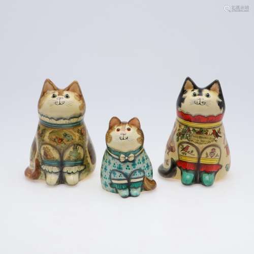 JOAN & DAVID DE BETHEL - RYE POTTERY CATS.