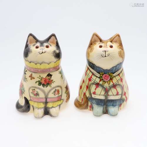 JOAN & DAVID DE BETHEL - RYE POTTERY CATS.