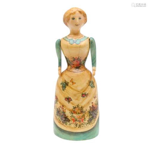 JOAN & DAVID DE BETHEL - RARE RYE POTTERY FIGURE OF A LA...