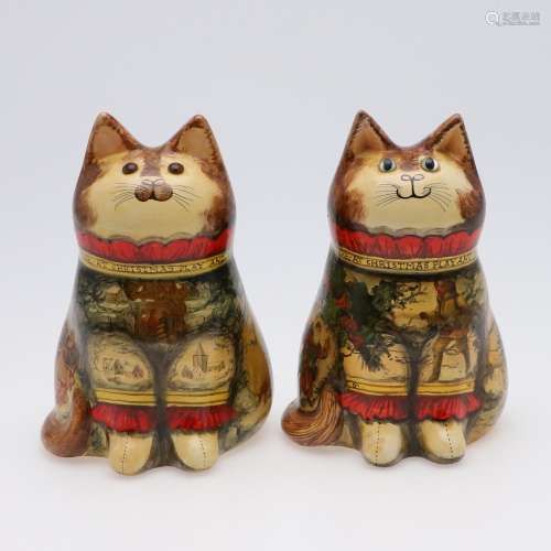 JOAN & DAVID DE BETHEL - RYE POTTERY CATS.