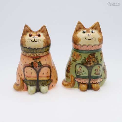 JOAN & DAVID DE BETHEL - RYE POTTERY CATS.