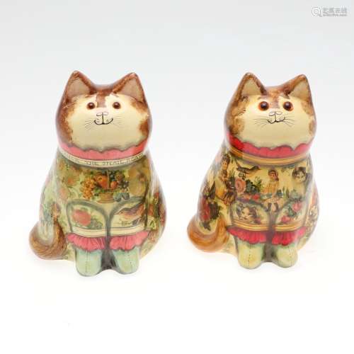 JOAN & DAVID DE BETHEL - RYE POTTERY CATS.