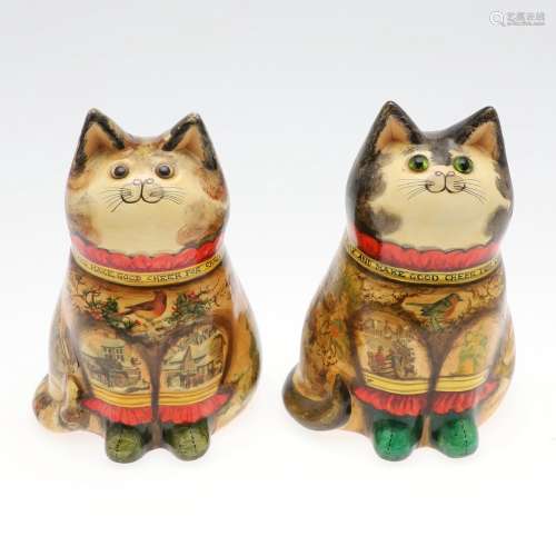 JOAN & DAVID DE BETHEL - RYE POTTERY CATS.