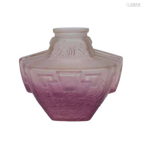 SCHNEIDER FRENCH ART DECO GLASS VASE - ORIGINAL RETAIL LABEL...