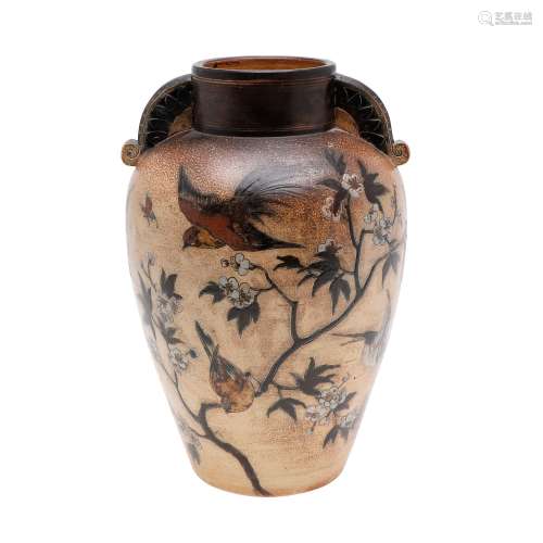 MARTIN BROTHERS - LARGE STONEWARE VASE, SIGNED & DATED 1...