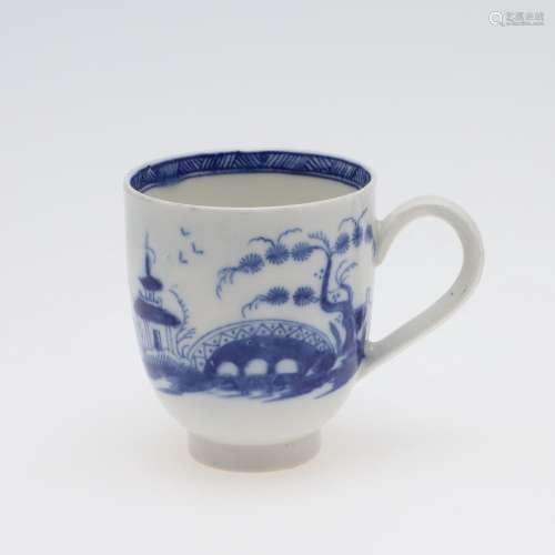 18THC CAUGHLEY COFFEE CUP - BRIDGE & WINDMILL.