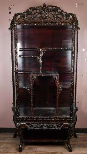 A Suanzhi Two Doors Display Cabinet 19thC