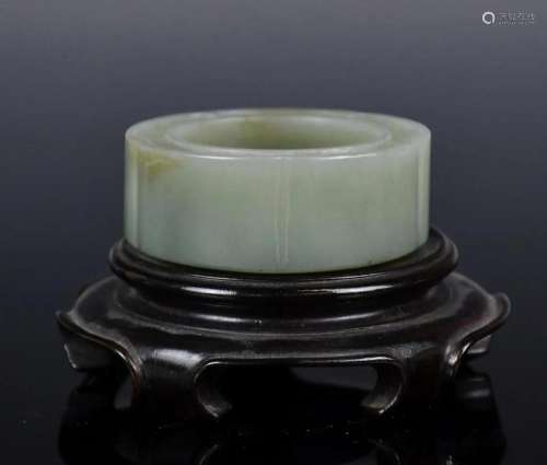 A Celadon Jade Water Pot w/Stand