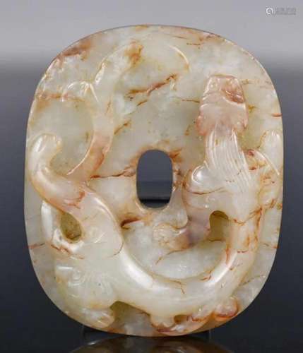 A White Jade Chilong Plaque