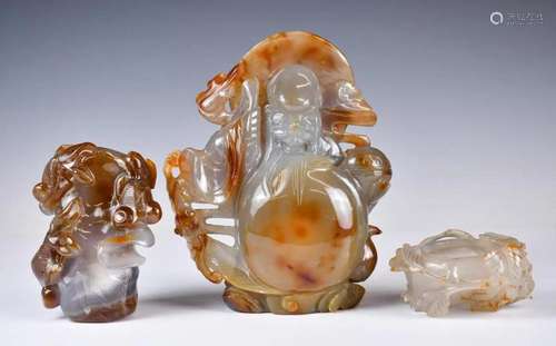 A Group of 3 Agate Scholar Objects